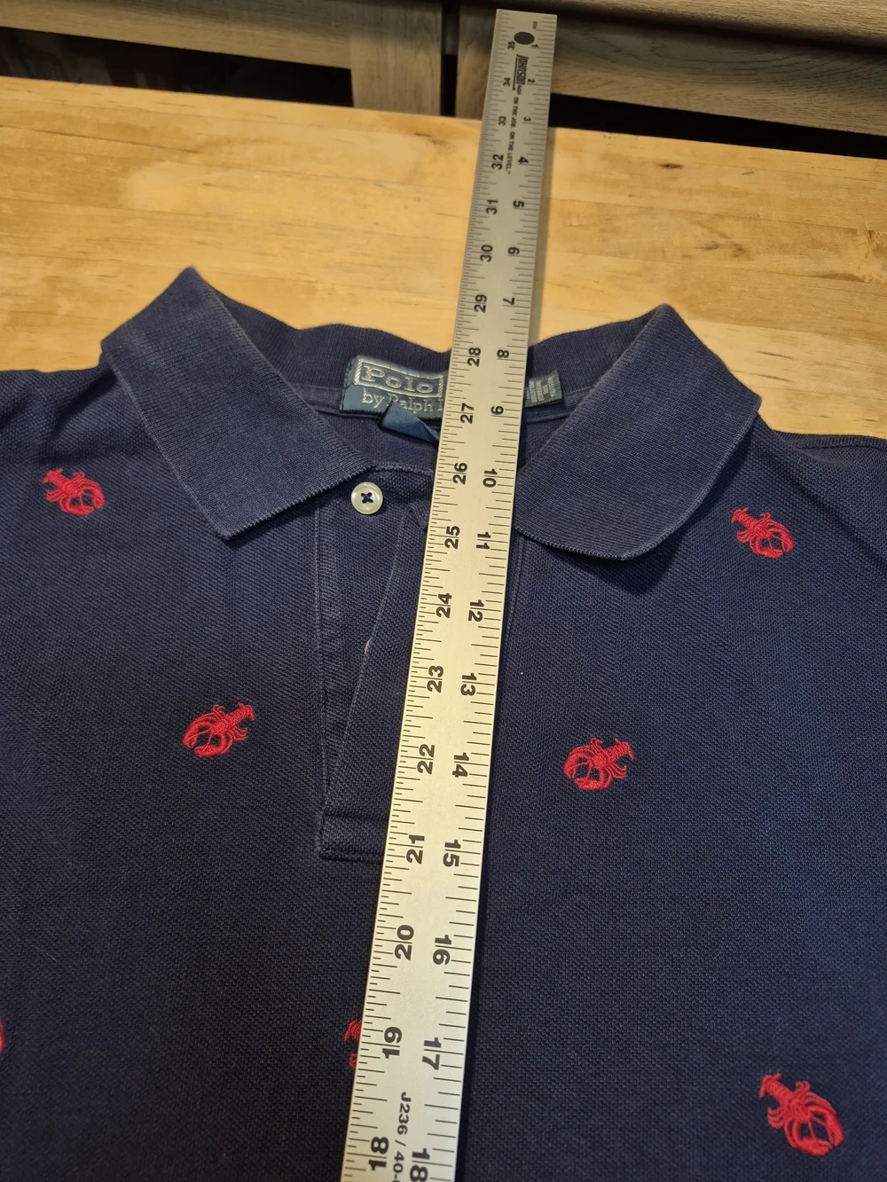 Ralph Lauren Navy Polo with Red Embroidered Lobsters 1821